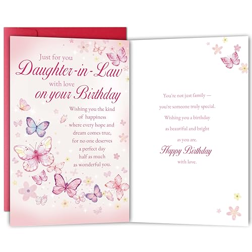 Bewoow Funny & Heartfelt Birthday Card for Daughter-in-Law - Wonderful Greetings from Mother-in-Law, Birthday Wishes for Family - Image 1