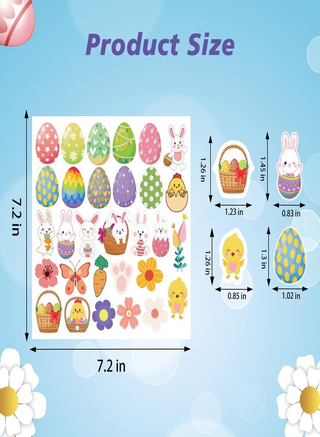 Lucleag 600 PCS Easter Stickers for Kids, Cute Easter Stickers for Crafts, Assorted Pattern Bunny Egg Chick Flower Stickers for Holiday Spring Gift for Kids Party Favor Supplies Decor - Image 2