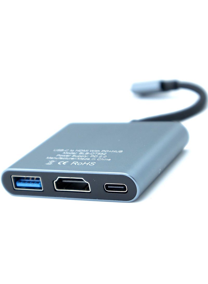 MP BLBERRI Type-C to HDMI Adabpter | USB-C charger + USB 3.0 HUB - Image 1