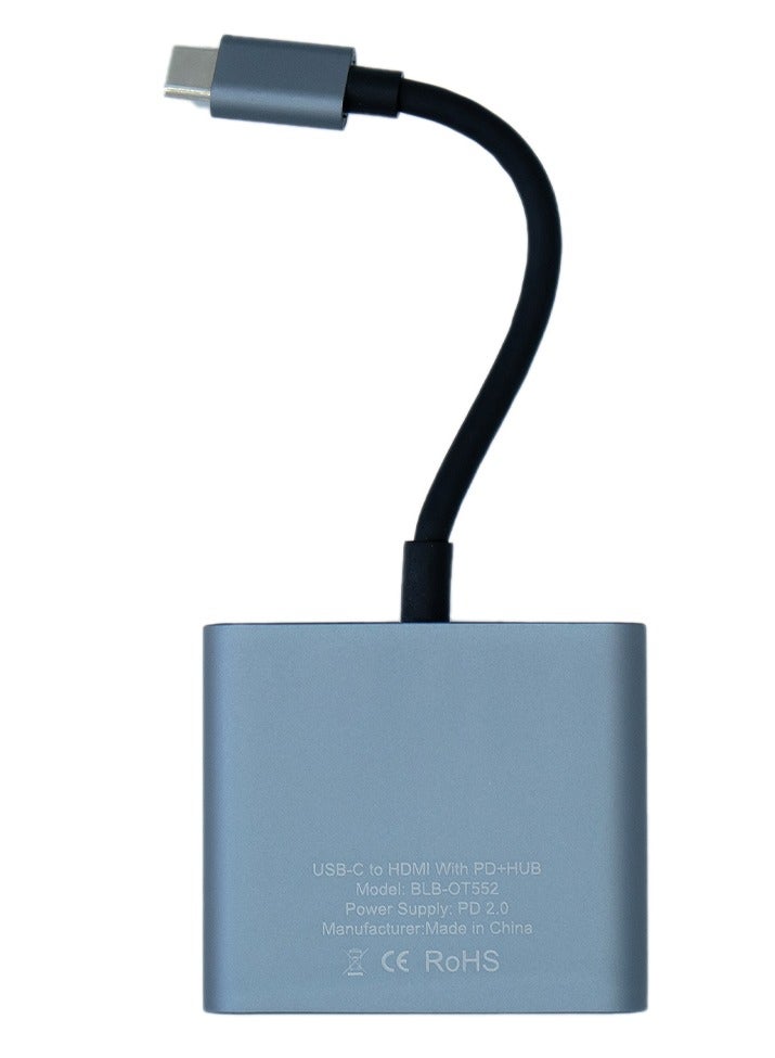 MP BLBERRI Type-C to HDMI Adabpter | USB-C charger + USB 3.0 HUB - Image 2