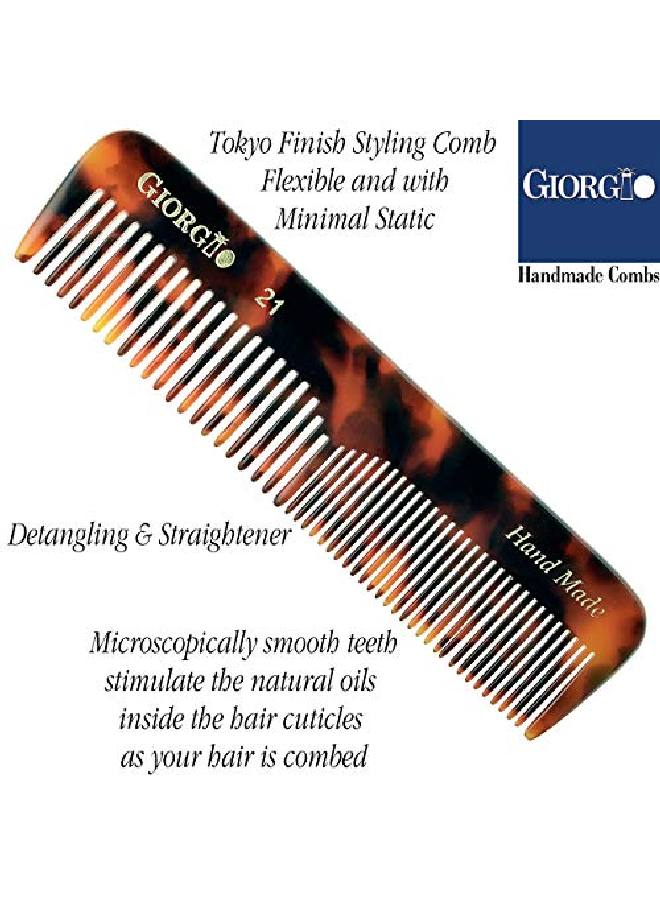 Giorgio G21 Double Tooth Small Hair Pocket Comb Fine/Wide Tooth Comb For Hair Beard And Mustache Coarse/Fine Hair Styling Grooming Comb For Men Women And Kids Saw Cut Handmade And Polished - Image 3