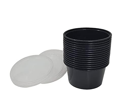 SHOP  SHOPPEE SHOP & SHOPPEE Reusable Plastic Food Container Bowl/Tub with Air Tight Leakproof Transparent Lid for Food Delivery & Storage, Kitchen Use, Fridge/Dishwasher/Microwave Safe- 250ml (Pack of 25, Black) - Image 2
