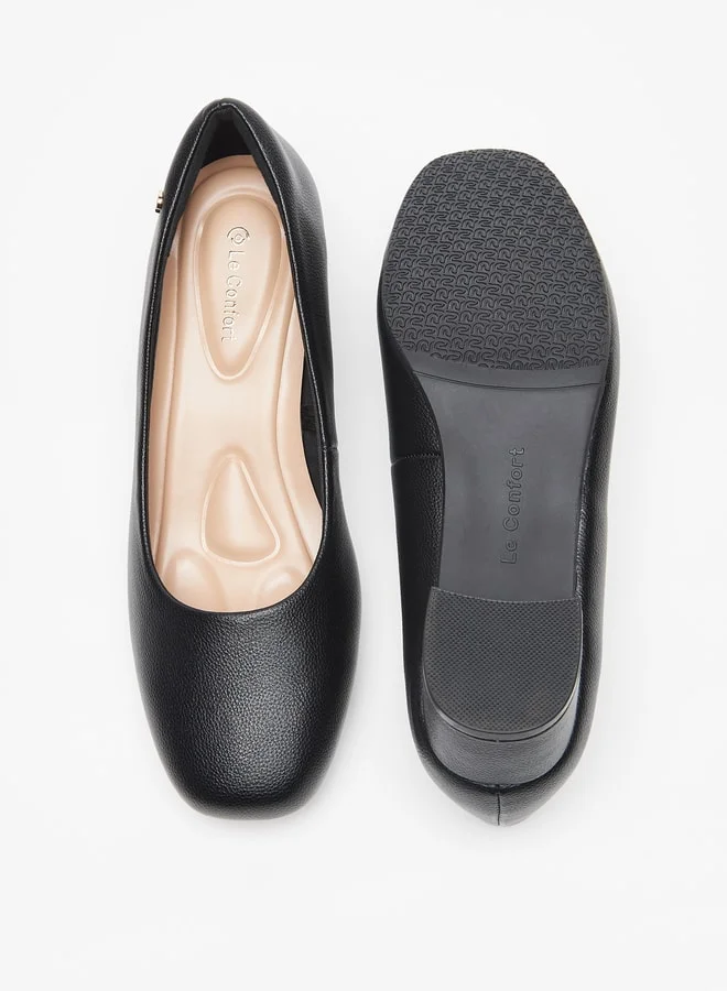 Le Confort Textured Slip-On Shoes with Block Heels