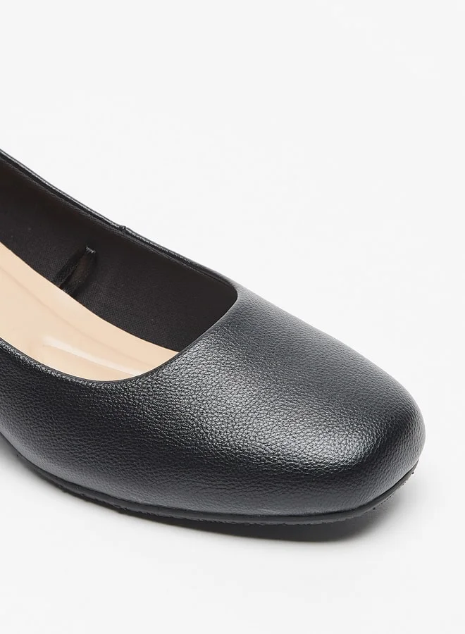 Le Confort Textured Slip-On Shoes with Block Heels