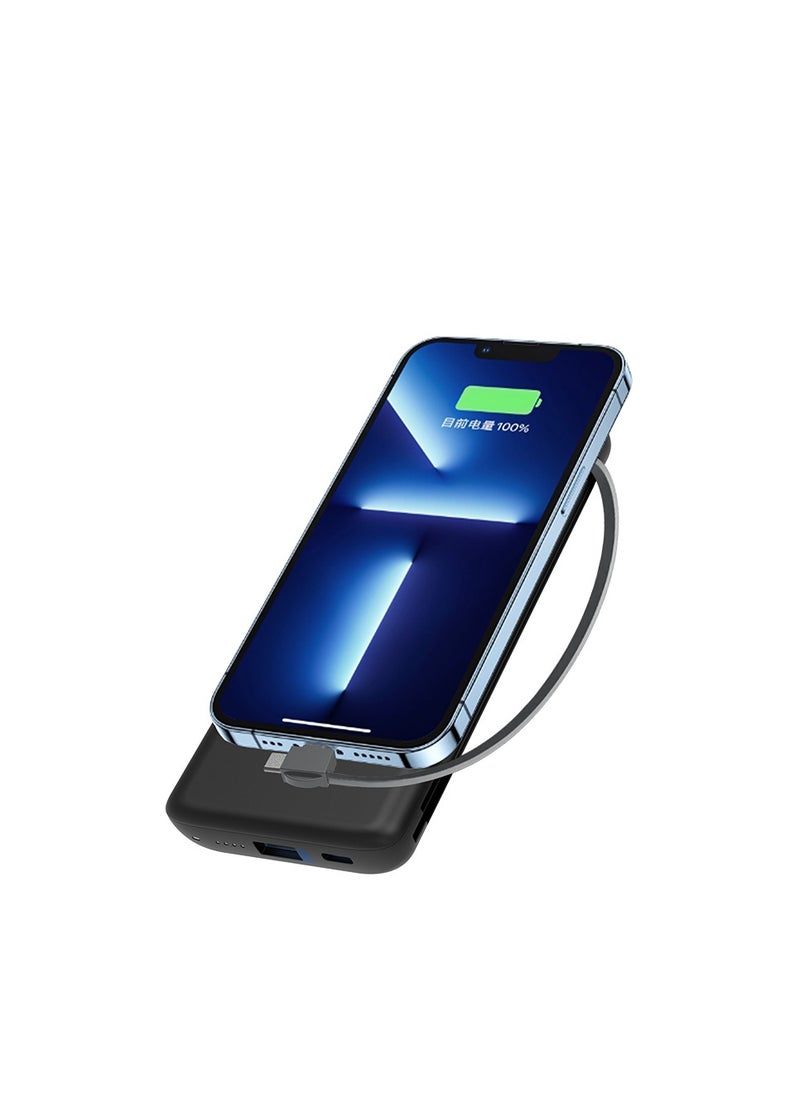 Powerology - 8 in 1 Power Bank Charging Station Terminal / 10000mAh Each 10000 mAh / PD 20W QC Wireless MagSafe Power Banks/ Rapid Re-Charging Station/Built-In Safeguards/ Built-In Cable /Base with Type-C and USB-A Output - Black - Image 1
