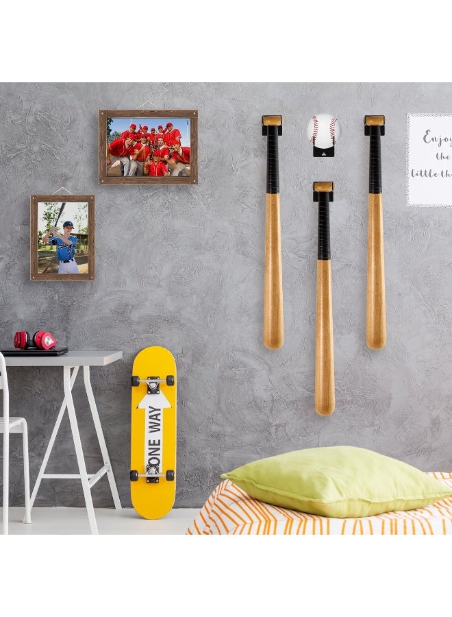 Sratte 6 Pcs Baseball Bat Holder Black Vertical Baseball Bat Wall Mount Display Stand Baseball Bat Wall Mount Storage Baseball Holder Baseball Bat Rack for Man Cave Decor Sport Memorabilia Ball Storage  - Image 3