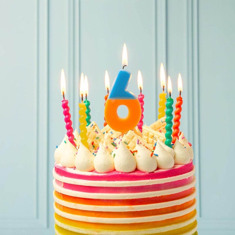 Talking Tables Orange and Pink Number 2 Candle for Cakes | Birthday Cake Topper Decorations for Kids Party, Boys, Girls 2nd, 21st Party, Anniversary, Milestone - Image 2