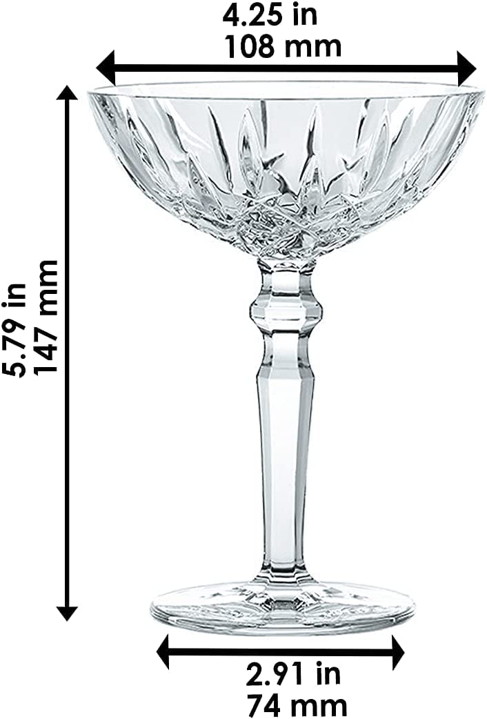 Nachtmann Noblesse Collection Cocktail Coupe Glasses, set of 2, Clear Crystal Glass with Stem, Perfect for Drinking Champagne, Sweet Wine, Martini, and Cosmopolitan, dishwasher safe - Image 2