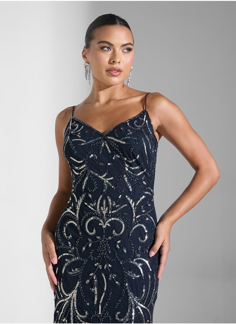 Namshi x - Embellished Mermaid Cut Dress - Image 1