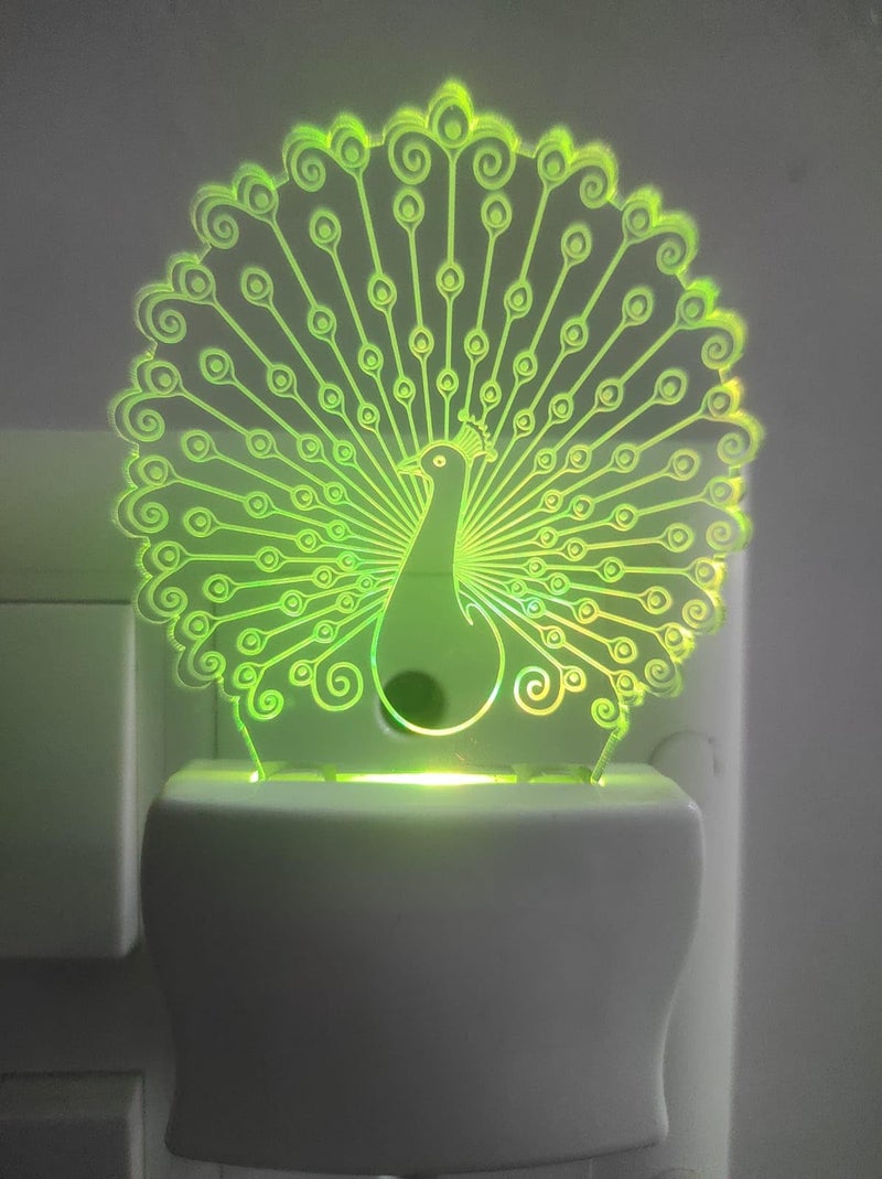 UNJIYA 3D Wonderful Peacock Design Night Lamp (3 Inch) - Image 5