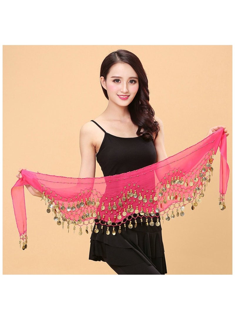 حزام رقص شرقي وشاح رقص شرقي للرقص الشرقي مع 128 قطعة نقدية - Image 2
