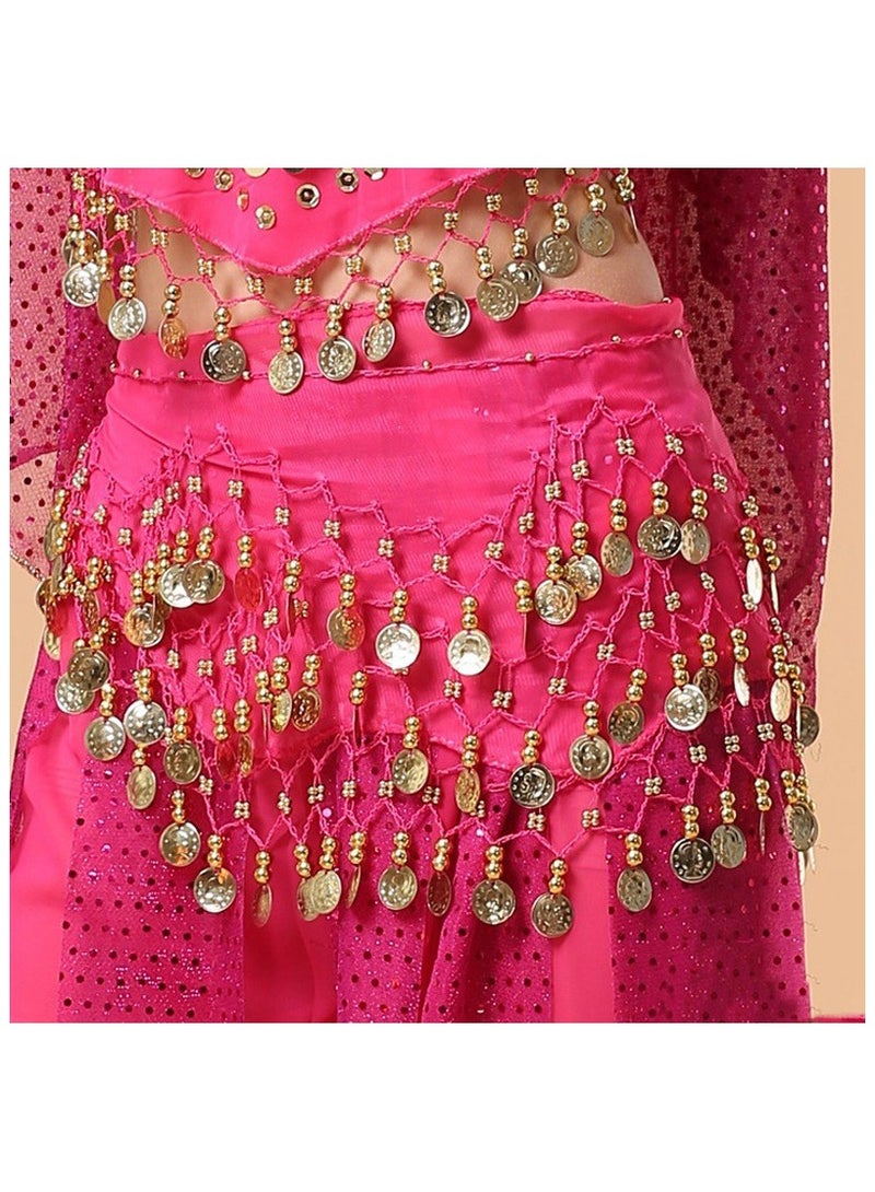 حزام رقص شرقي وشاح رقص شرقي للرقص الشرقي مع 128 قطعة نقدية - Image 1