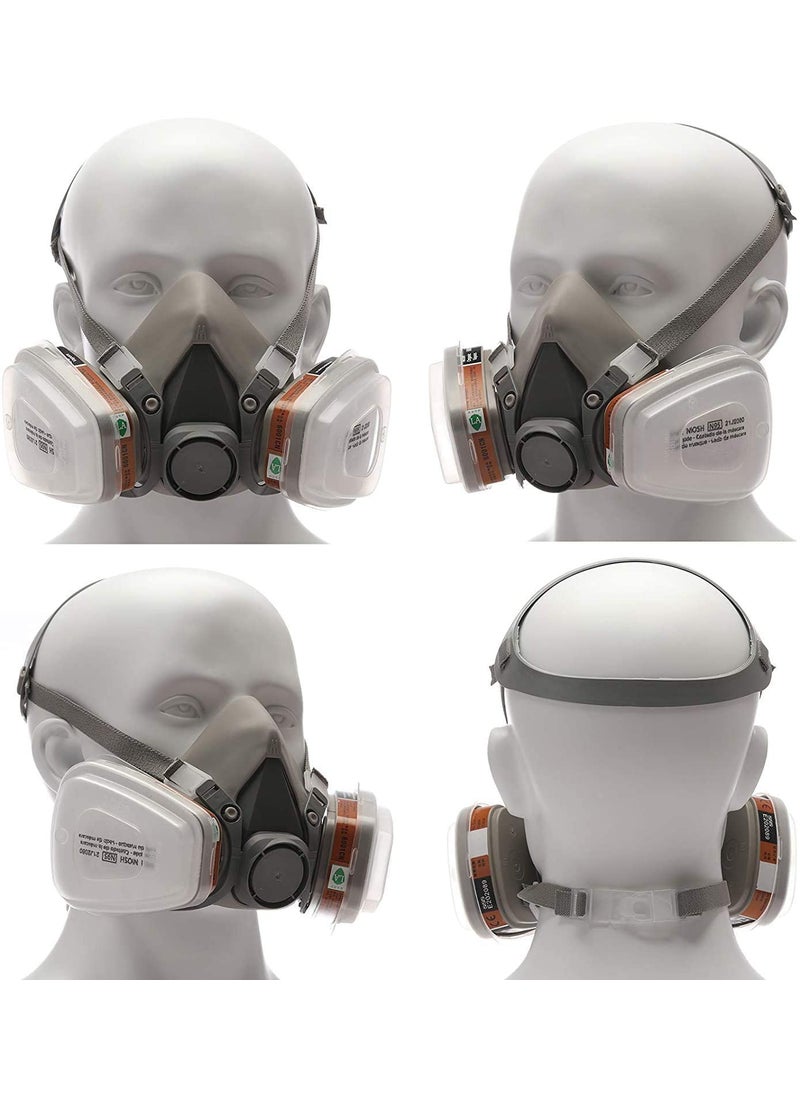 Bayleef Bayleef Respirator Mask Reusable Half Face Cover Gas Mask Paint Face Cover Face Shield with Filters for Painting Organic Vapor Welding Polishing Woodworking and Other Work Protection  - Image 2