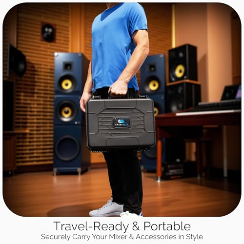 CASEMATIX Hard Travel Case Compatible with Allen & Heath CQ-18T Digital Mixer and CQ-12T With Customizable Foam Interior & Protective Padded Carrying Case For Mixers - Image 3