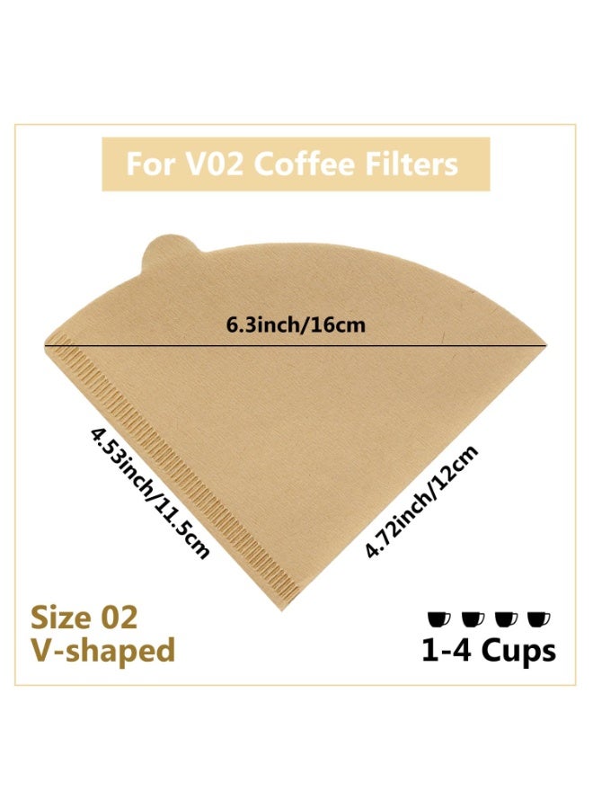 100 pieces Cone Coffee Filters Size 02, 100 Count 1-4 Cups Unbleached V02 Disposable Coffee Filter Paper, Compatible with Conical Shaped Pour Over Coffee Dripper and Drip Coffee Maker - Image 2