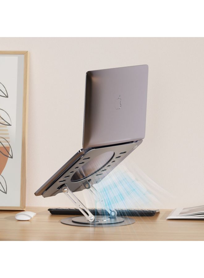 Laptop Stand 360-degree Rotating Adjustable Lifting Bracket Portable Storage Office Tablet Support-Color:Pink - Image 4