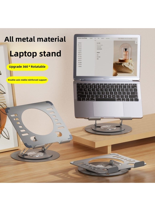 Laptop Stand 360-degree Rotating Adjustable Lifting Bracket Portable Storage Office Tablet Support-Color:Pink - Image 2