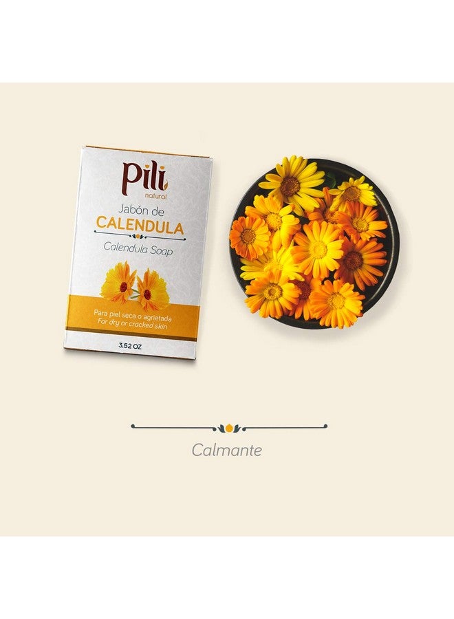 Pili Natural Calendula Soap Bars Face And Body Soap Bars. For Dry Or Cracked Skin. For Men Women And Teens.(3 Pack) - Image 5