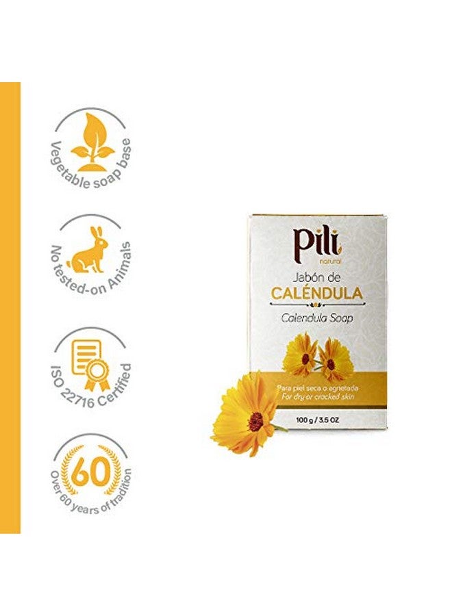 Pili Natural Calendula Soap Bars Face And Body Soap Bars. For Dry Or Cracked Skin. For Men Women And Teens.(3 Pack) - Image 4