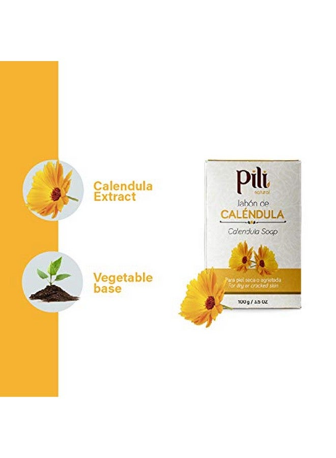Pili Natural Calendula Soap Bars Face And Body Soap Bars. For Dry Or Cracked Skin. For Men Women And Teens.(3 Pack) - Image 2