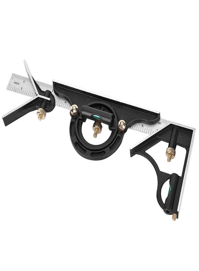 بوكريشن مجموعة ثلاثية، مسطرة زاوية من الفولاذ المقاوم للصدأ مقاس 300 مم، قياس منقلة 0-180 درجة 0.01 - Image 3