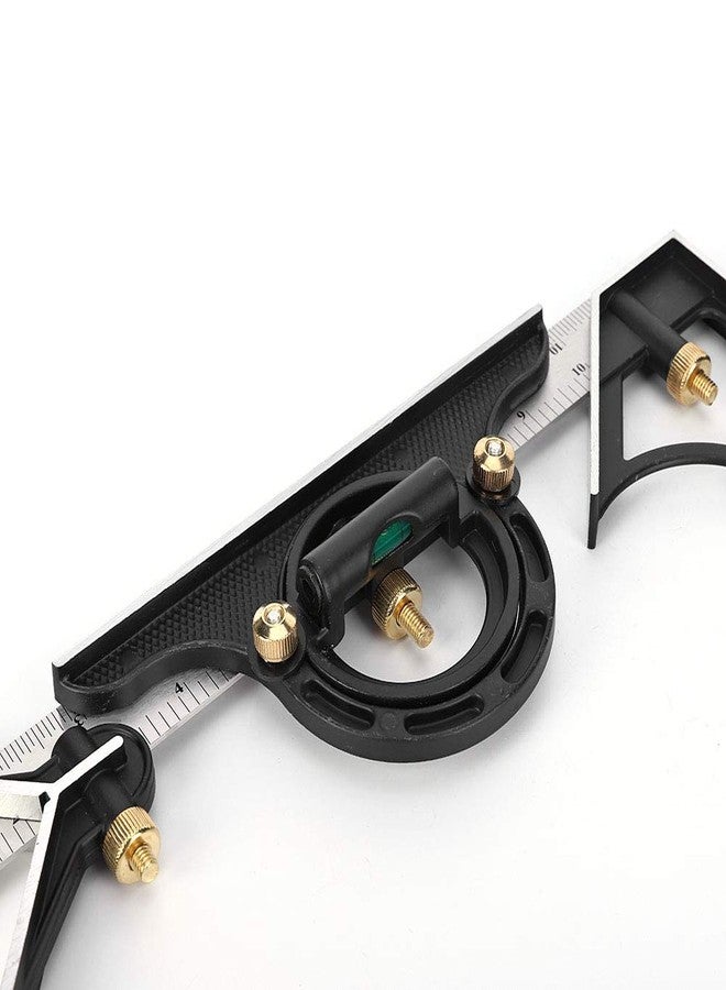 بوكريشن مجموعة ثلاثية، مسطرة زاوية من الفولاذ المقاوم للصدأ مقاس 300 مم، قياس منقلة 0-180 درجة 0.01 - Image 5