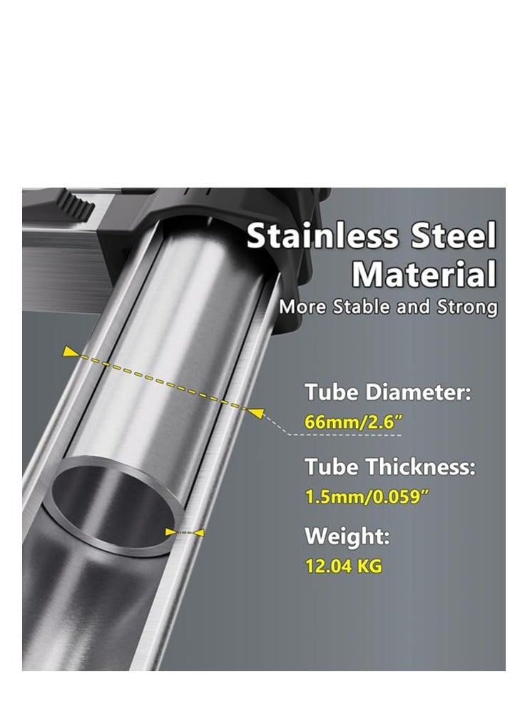 سلم تلسكوبي، سلم عالي القوة من الفولاذ المقاوم للصدأ بسمك 3.8 متر، سلم علوي بأقدام غير قابلة للانزلاق، سلالم محمولة قابلة للتمديد، سلم قابل للطي بارتفاع قابل للتعديل للسقف والعليّة والكرافانات - Image 2