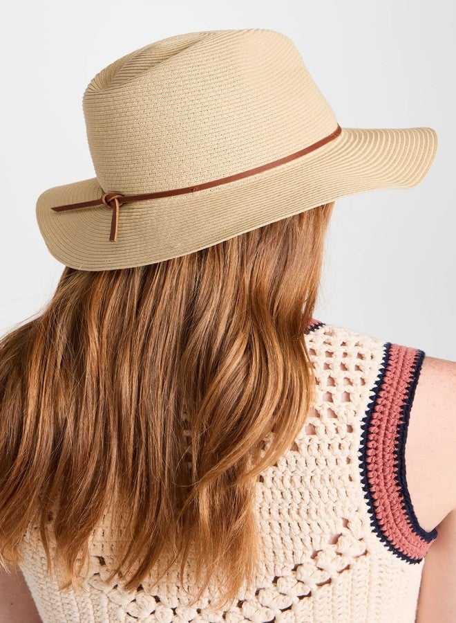 Brixton Women's Wesley Straw Packable Fedora, Copper, Tan, S - Image 3