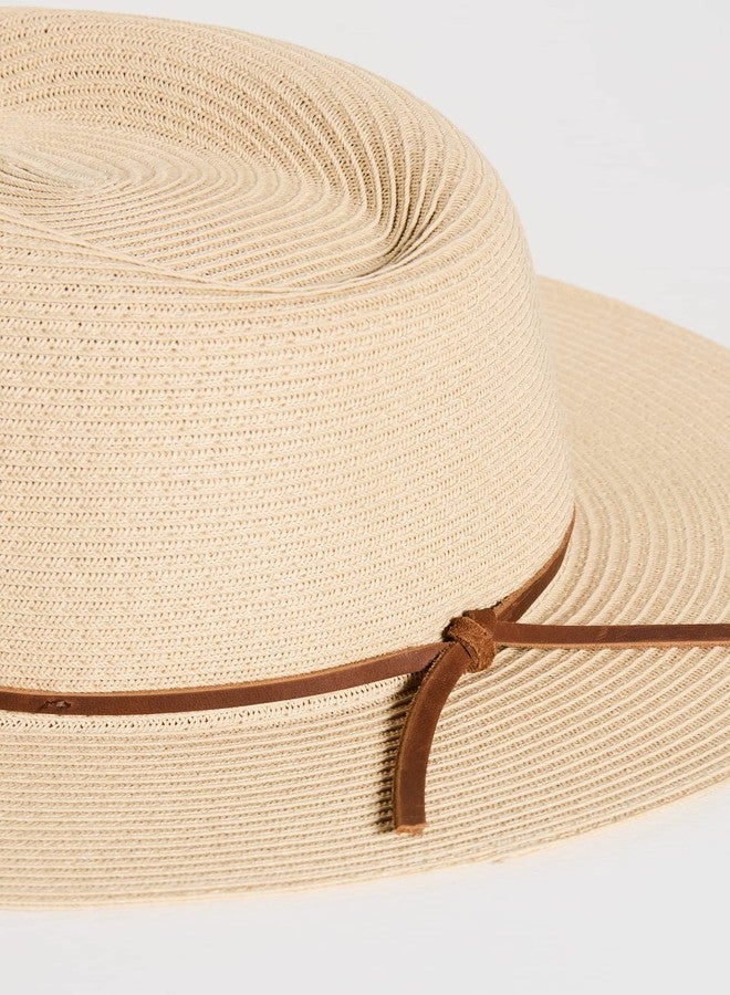 Brixton Women's Wesley Straw Packable Fedora, Copper, Tan, S - Image 4
