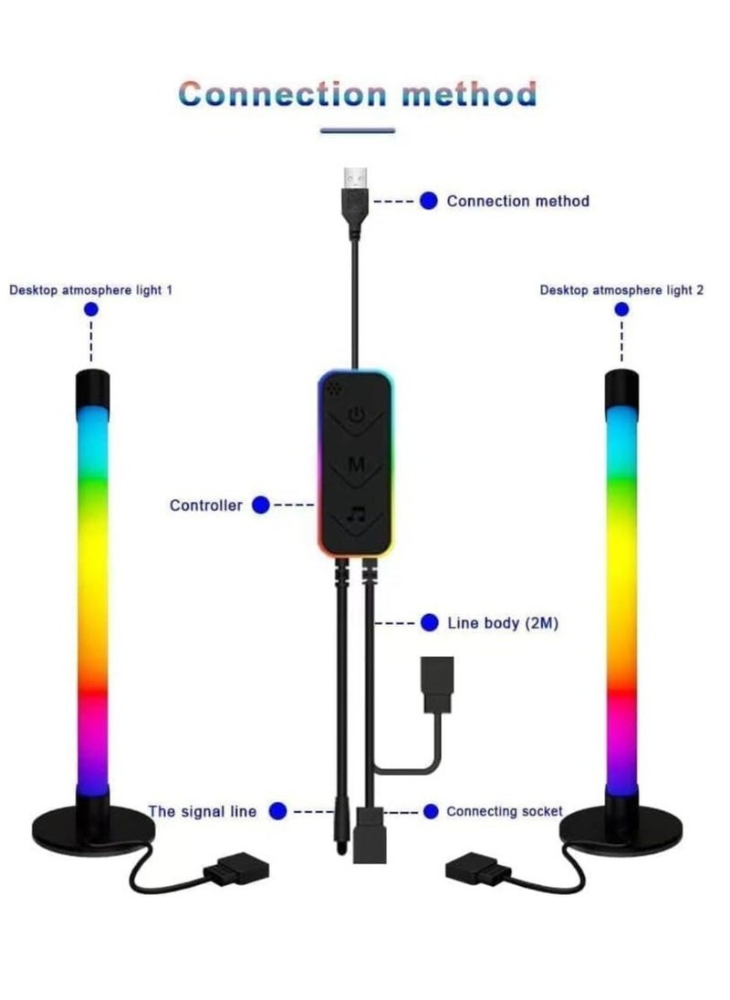 ELTRAZONE Smart RGB LED Light Bars – Ambient Lighting for TV, PC, & Room Decoration, Bluetooth Monitor Flow Lights with APP Control, Color Changing Gaming Lights for Movies, Entertainment & Home Ambience – Perfect for Living Room & Bedroom (2-Pack)  - Image 4
