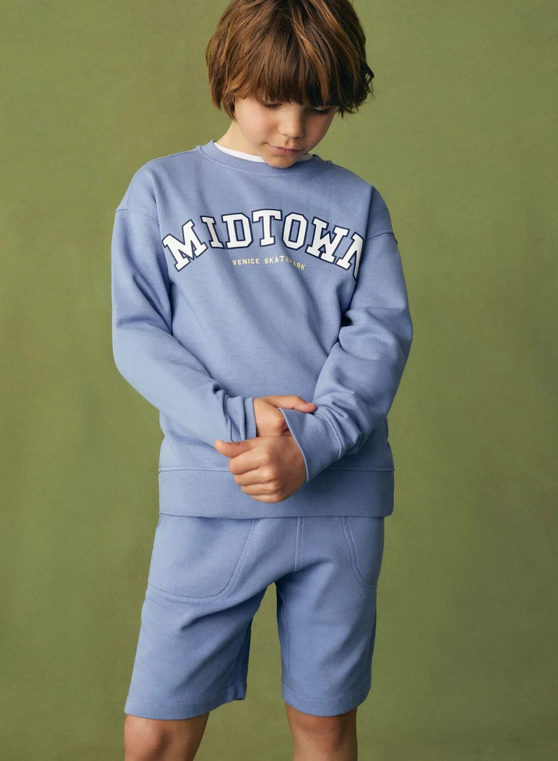 MANGO Kids Text Print Sweatshirt