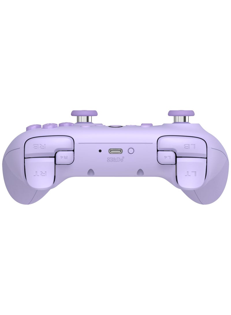8بت دو وحدة التحكم اللاسلكية النهائية 2C لجهاز الكمبيوتر بنظام ويندوز وأندرويد، بمعدل استقصاء 1000 هرتز، عصي التحكم ومحفزات بتأثير هال، وزر L4/R4 قابل لإعادة التعيين (بنفسجي) - Image 3
