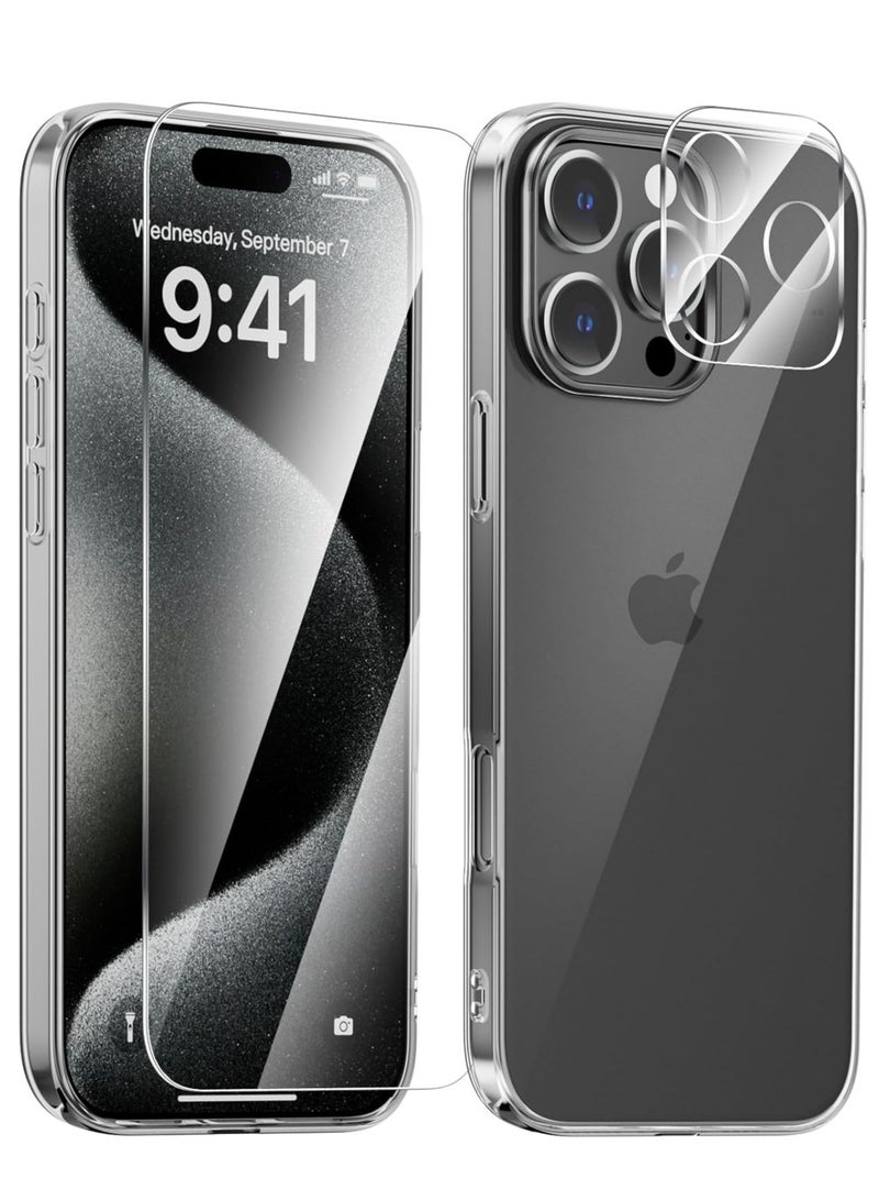 Arabest Ultra-Thin Clear Case for iPhone 16 Pro with Anti-Yellowing Tech, Screen & Camera Protectors, Shockproof Design - Image 1