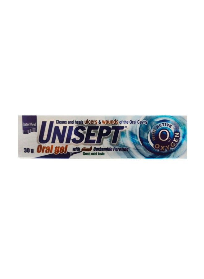 InterMed Unisept Oral Gel 30g – Antiseptic Oral Gel with Carbamide Peroxide for Oral Hygiene & Mouth Ulcers