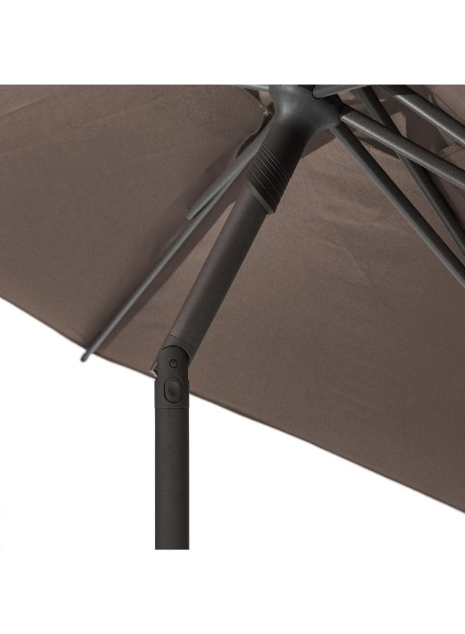 Hesperide Soya Epoxy-Treated Steel Tilting Pole Umbrella Taupe and Black 2.7m 171254B (Base Not Included) - Image 4