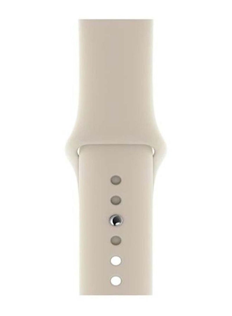 Apple Watch Band Compatible with 42mm(Series 10)/41mm/40mm/38mm Silicone Strap for Apple Watch All Series Cream - Image 2