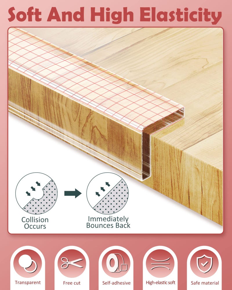Loiion Baby Proofing, Clear Edge Protector Strip, Soft Corner Protectors for Kids, Baby Child Safety Tables Corner Guards for Furniture Against Sharp Corners for Cabinets, Tables, Drawers 32.8ft - Image 4