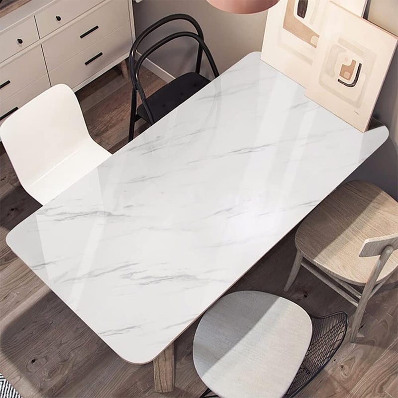 HELLKIT Glossy Marble Paper Granite Gray/White Wallpaper Peel and Stick Wallpaper Self Adhesive Removable Wallpapers 15.8″ ×197″ Waterproof Countertop Paper for Cabinet Countertop Furniture Kitchen Viny Film - Image 1