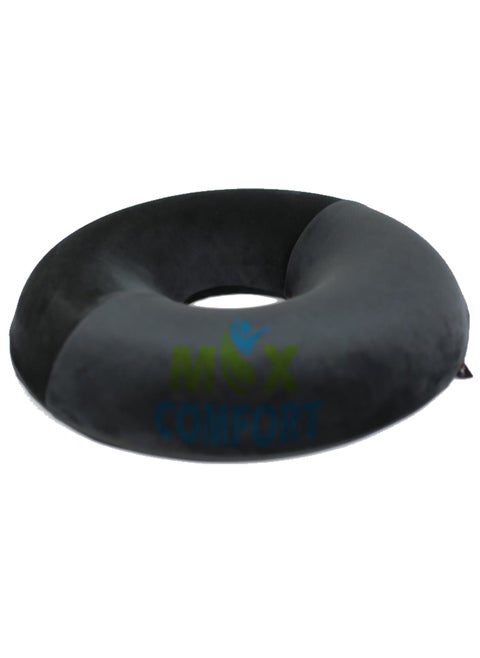 Hemorrhoid seat cushion - American memory foam for hemorrhoids and lower back pain in a circular shape, suitable for office, home and car chairs from Max Comfort, black
