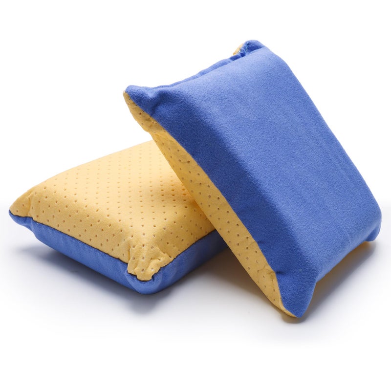 Anglekai 2PCS Window Defogger Sponge, Absorbent Window Glass Defogger Car Windshield Cleaner for Auto Cleaning(Blue+Yellow) - Image 1