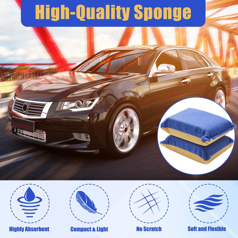 Anglekai 2PCS Window Defogger Sponge, Absorbent Window Glass Defogger Car Windshield Cleaner for Auto Cleaning(Blue+Yellow) - Image 5