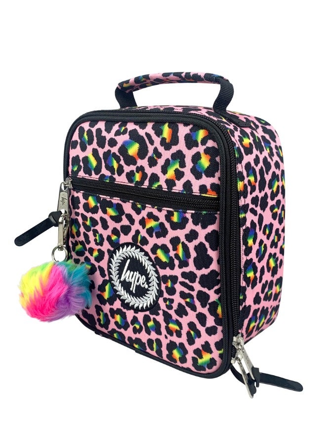JUST HYPE Insulated Lunch Bag - Pink Disco Leopard - Image 2