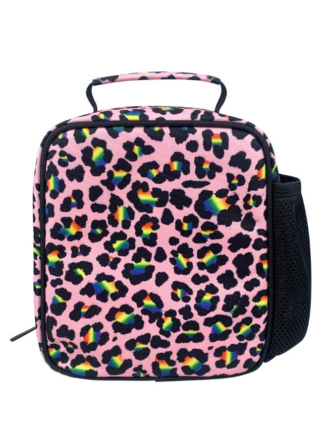 JUST HYPE Insulated Lunch Bag - Pink Disco Leopard - Image 4