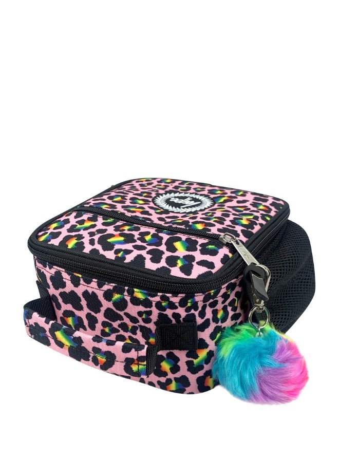 JUST HYPE Insulated Lunch Bag - Pink Disco Leopard - Image 5