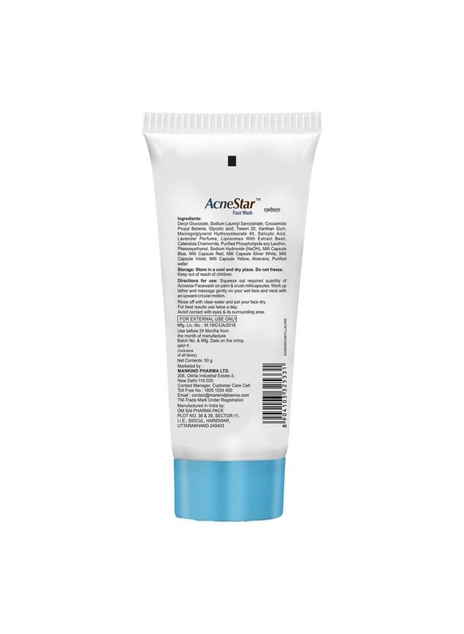 Mankind Acnestar Unisex Face Wash (50 Gr 3 Pc) - Image 4