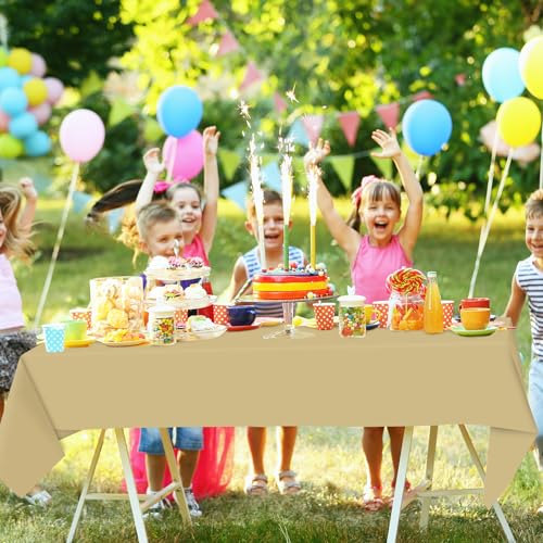 Whaline 16Pcs Brown Plastic Tablecloth 4 Gradient Brown Colors Rectangle Table Cover Waterproof Table Cloth for Fall Thanksgiving Parties Decoration Supplies, 54 x 108 Inch - Image 4