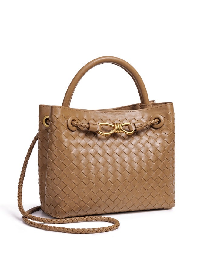 Woven Hobo Bags for Women Fashion Leather Woven Tote Shoulder Bag Purses Tote Handbag(Brown)  - Image 3