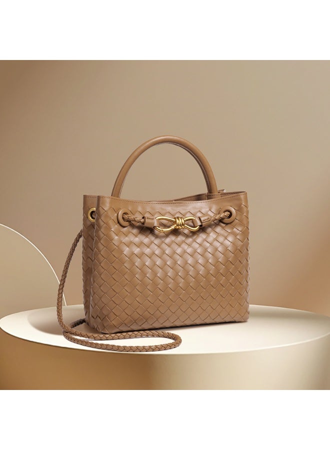 Woven Hobo Bags for Women Fashion Leather Woven Tote Shoulder Bag Purses Tote Handbag(Brown)  - Image 4