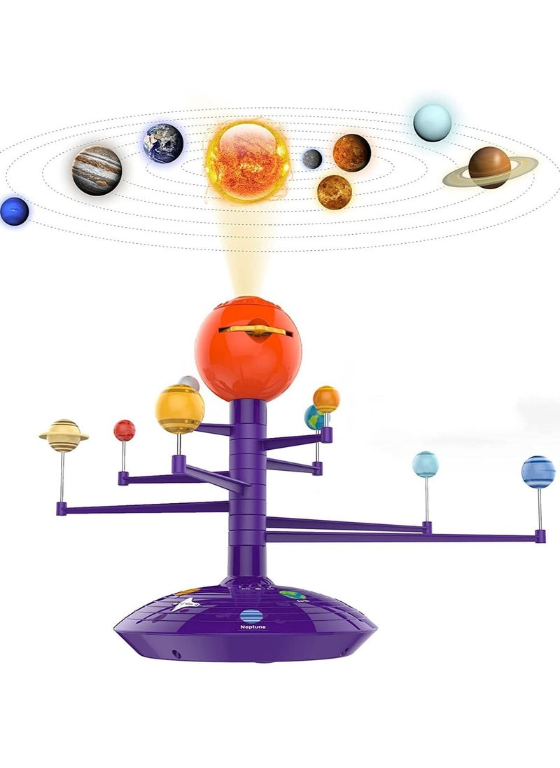 SYOSI Solar System for Kids 3 4 5 Year Old Boy and Girl Birthday Gift Planets Space Toys for Kids 3-5 Solar System Model Kit with Projector  - Image 1