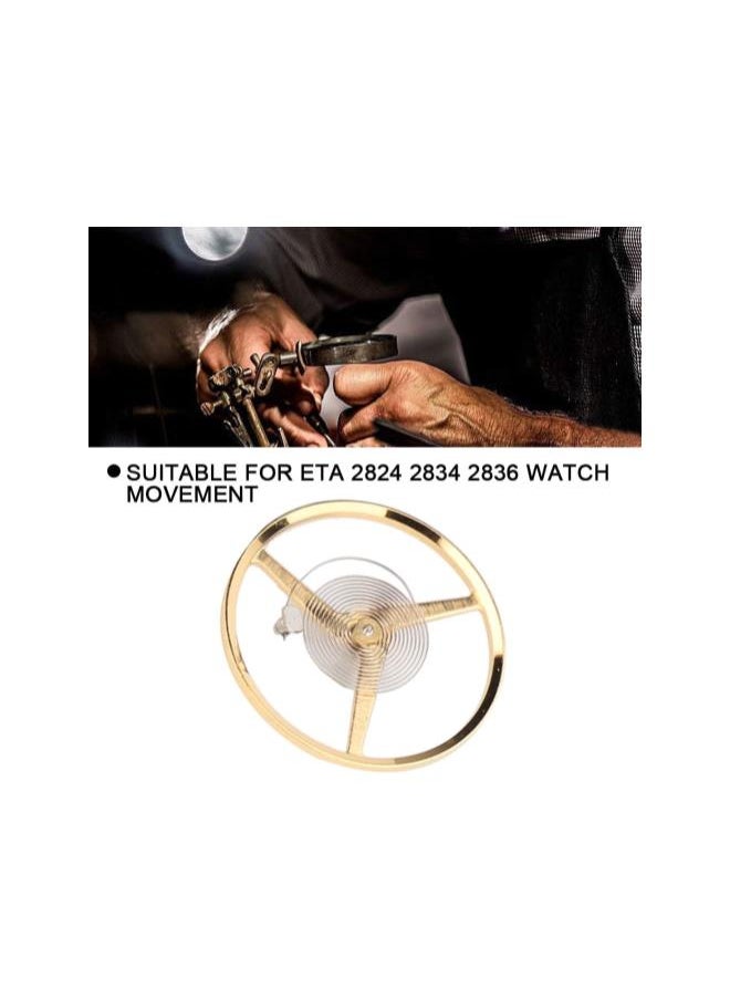 WYBOT - Watch Balance Wheel Spring, Movement Parts Accessories Balance Wheel Fit for ETA 2824 2834 2836 Watch Movement Repair (Plastic Box Package) - Image 1